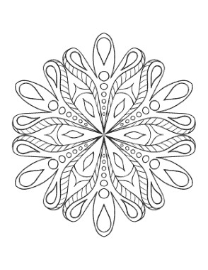 Snowflake Intricate 25 Coloring Template