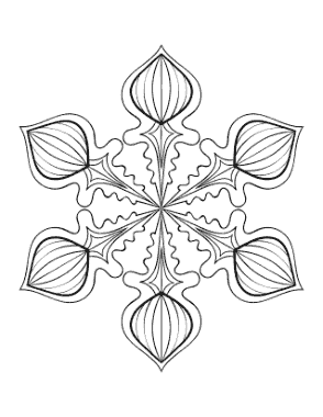 Snowflake Intricate 3 Coloring Template