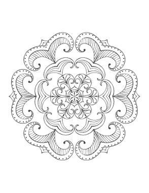Snowflake Intricate 4 Coloring Template