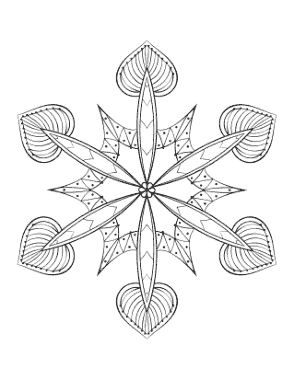 Snowflake Intricate 5 Coloring Template