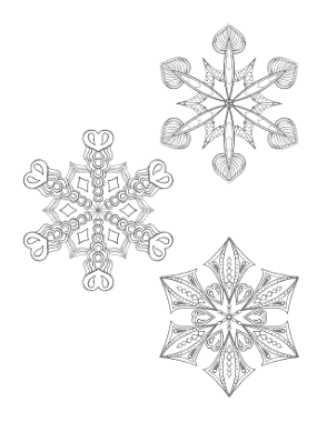 Free Download PDF Books, Snowflake Intricate Set Of 3 P5 Coloring Template