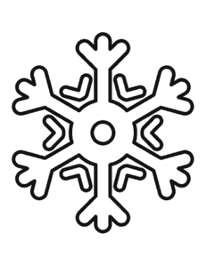 Snowflake Simple Outline 1 Coloring Template