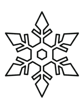 Snowflake Simple Outline 11 Coloring Template