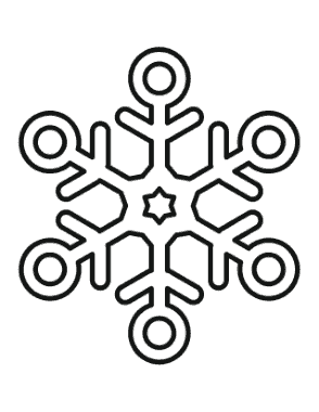 Snowflake Simple Outline 14 Coloring Template