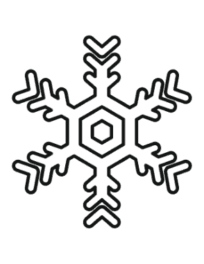Snowflake Simple Outline 17 Coloring Template