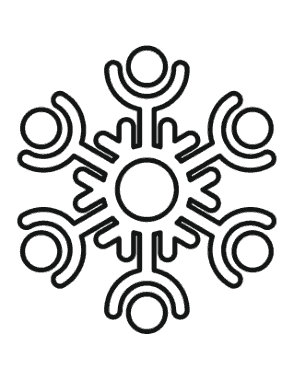Snowflake Simple Outline 18 Coloring Template