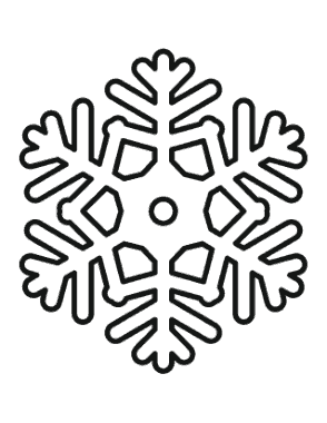 Snowflake Simple Outline 21 Coloring Template