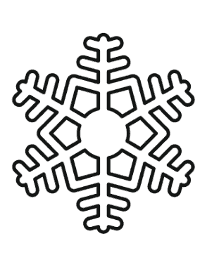 Free Download PDF Books, Snowflake Simple Outline 22 Coloring Template