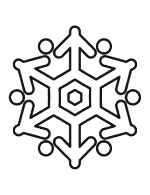 Free Download PDF Books, Snowflake Simple Outline 26 Coloring Template
