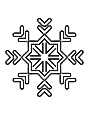 Snowflake Simple Outline 32 Coloring Template