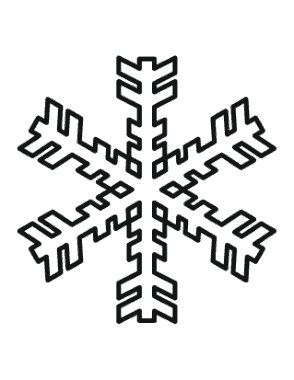 Snowflake Simple Outline 33 Coloring Template