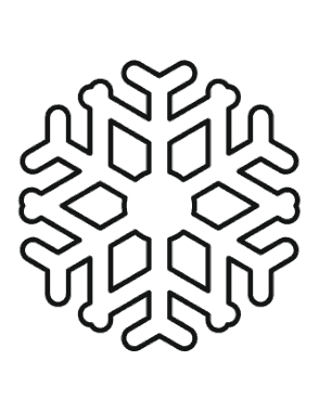 Snowflake Simple Outline 4 Coloring Template