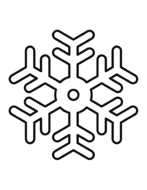 Snowflake Simple Outline 6 Coloring Template