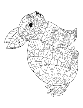 Easter Detailed Patterned Rabbit Coloring Template