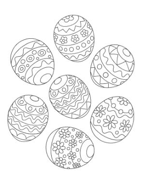 Easter Egg Collection Patterned Coloring Template