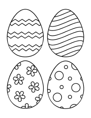 Easter Egg Patterned 1 Medium 4 Coloring Template