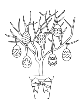 Easter Egg Tree Coloring Template