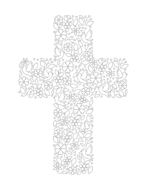 Cross Doodle For Kids Bible Coloring Template