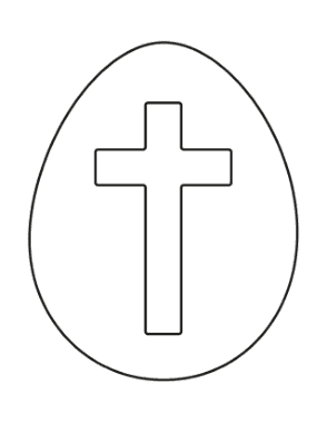 Egg Cross Bible Coloring Template