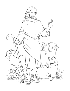 Jesus The Good Shepherd Bible Coloring Template