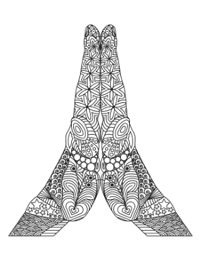 Prayer Hands For Adults Bible Coloring Template