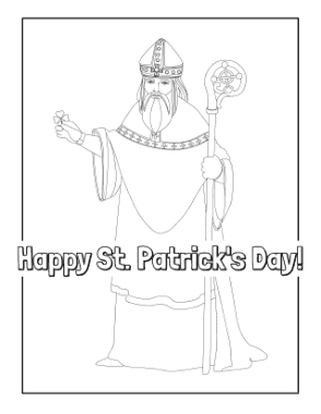St Patricks Day Saint Patrick Religious Coloring Template