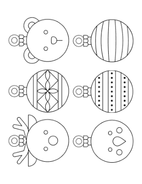 Christmas Ornaments Bauble P3 Coloring Template