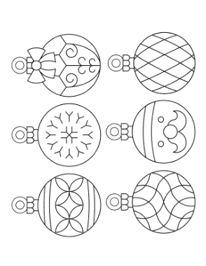 Christmas Ornaments Bauble P4 Coloring Template