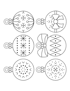 Christmas Ornaments Bauble P7 Coloring Template
