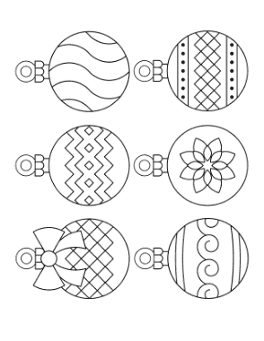 Christmas Ornaments Bauble P8 Coloring Template