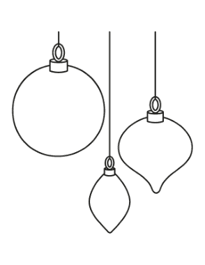 Christmas Ornaments Blank Hanging Coloring Template