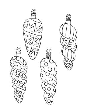 Free Download PDF Books, Christmas Ornaments Drop P1 Coloring Template