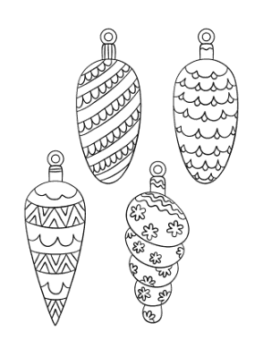 Christmas Ornaments Drop P2 Coloring Template