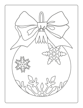 Snowflake Christmas Bauble Coloring Template