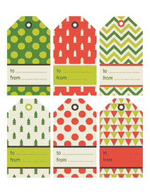 Christmas Tags Geometric Dots Trees Coloring Template