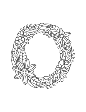 Flower Letter O Coloring Template