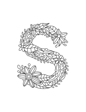 Flower Letter S Coloring Template