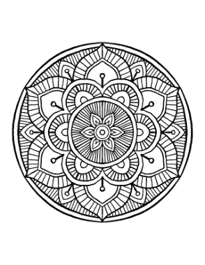 Flower Detailed Patterned Mandala Coloring Template
