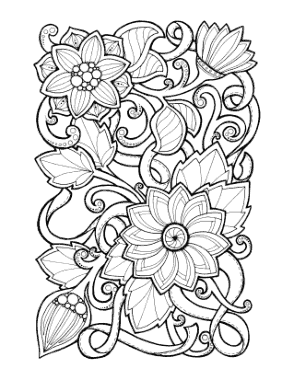 Flower Doodle To Color 1 Coloring Template