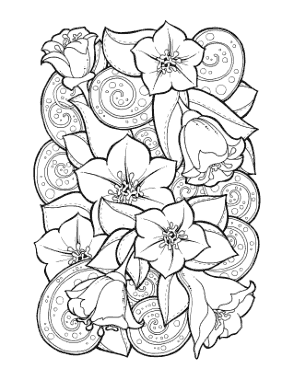 Flower Doodle To Color 2 Coloring Template