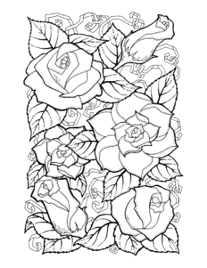 Flower Doodle To Color 6 Coloring Template