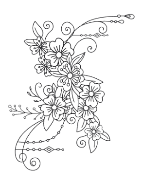 Flower Flower Doodle Coloring Template