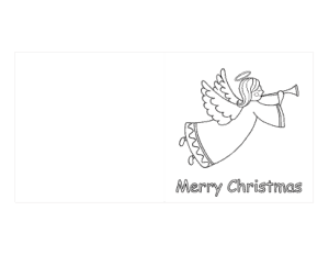 Christmas Cards Angel Coloring Template