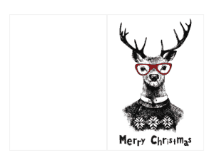Christmas Cards Deer Jumper Merry Coloring Template