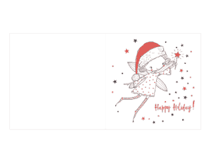 Christmas Cards Happy Holidays Fairy Coloring Template