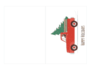 Christmas Cards Happy Holidays Tree Truck Snow Coloring Template