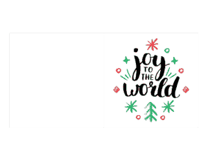 Christmas Cards Joy To The World Red Green Coloring Template