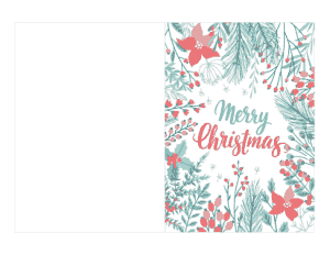 Christmas Cards Merry Botanical Coloring Template