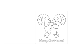 Christmas Cards Merry Candy Canes Coloring Template