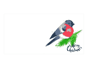 Free Download PDF Books, Christmas Cards Watercolor Robin Merry Coloring Template